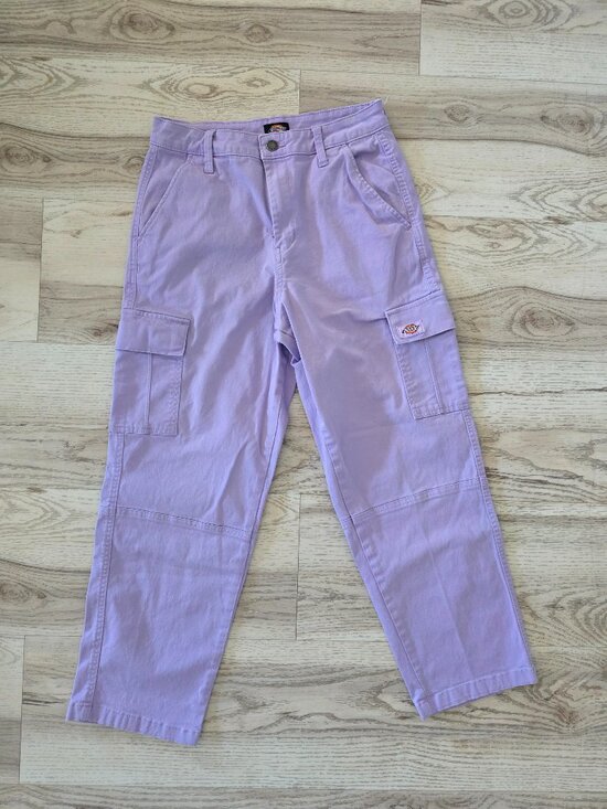 Dickies Pants - Dickies Women's Relaxed Cropped Cargo Pants Purple Lilac High Rise Size 27R